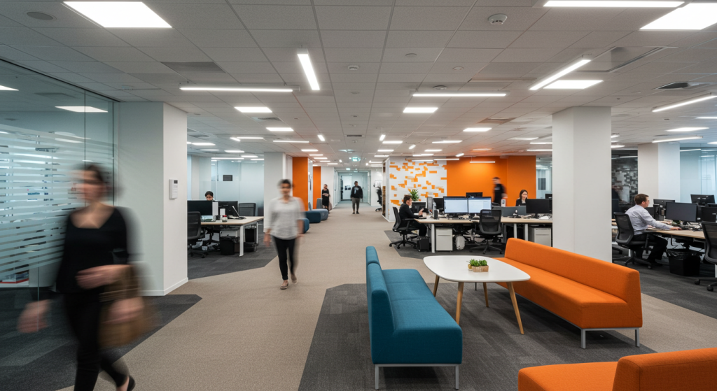 A busy modern office that uses M365.