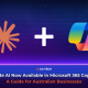 Banner showing Anthropic Claude AI and Microsoft 365 Copilot logos, highlighting Claude AI now available in Microsoft 365 Copilot for Australian businesses.