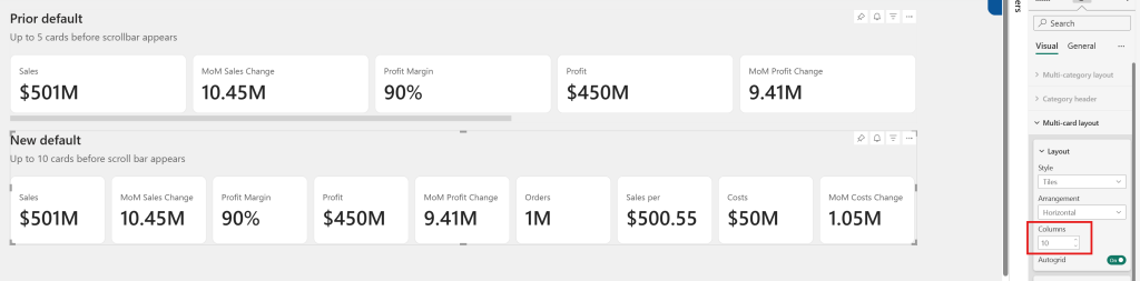 New Power BI Card visual showing multiple callouts.