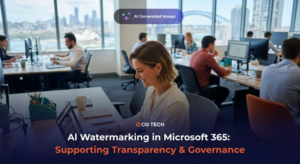 CG TECH blog banner: office team working at computers with Sydney Harbour Bridge in background.