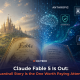 An open storybook transitions from a fantasy castle scene into a digital AI brain surrounded by governance icons including identity, policies, security and monitoring, with the CG TECH logo and blog title overlaid.