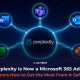 Perplexity Computer integrated with Microsoft 365, connecting Word, Excel, PowerPoint, Teams and Outlook through AI-powered workflows and enterprise data access within Microsoft 365.