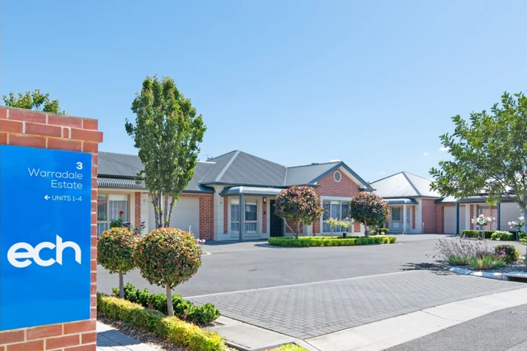 Signage for ECH's Warradale Estate villas, showing one of the community locations where ECH supports older Australians across South Australia.
