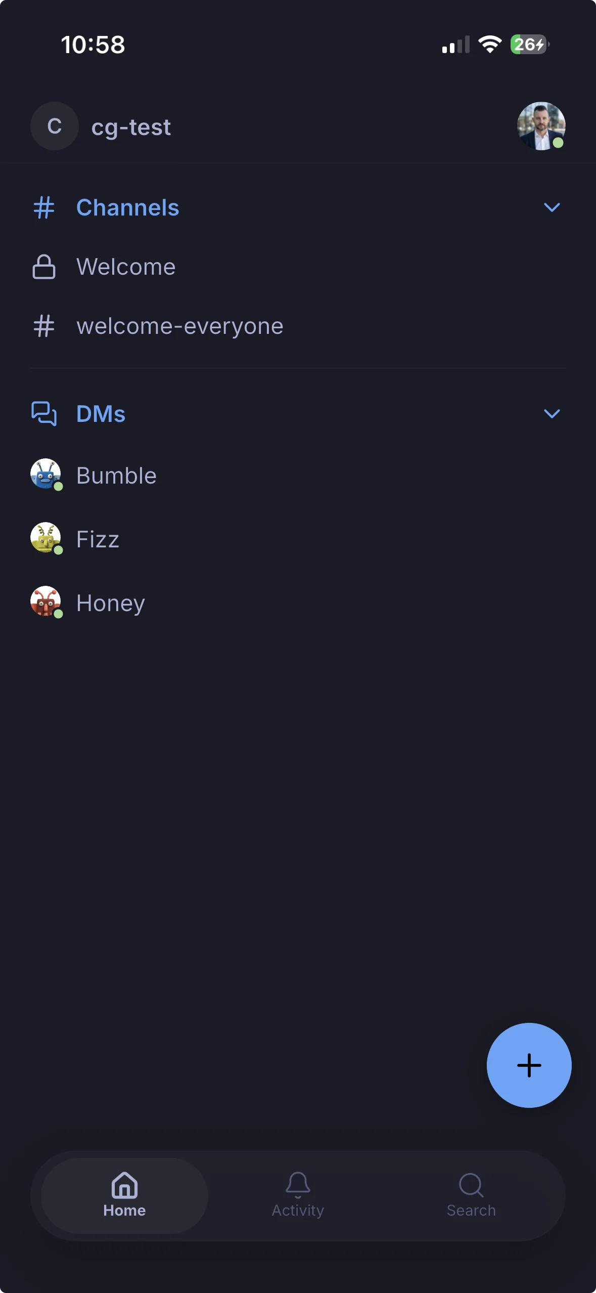 Screenshot of Buzz IOS app.