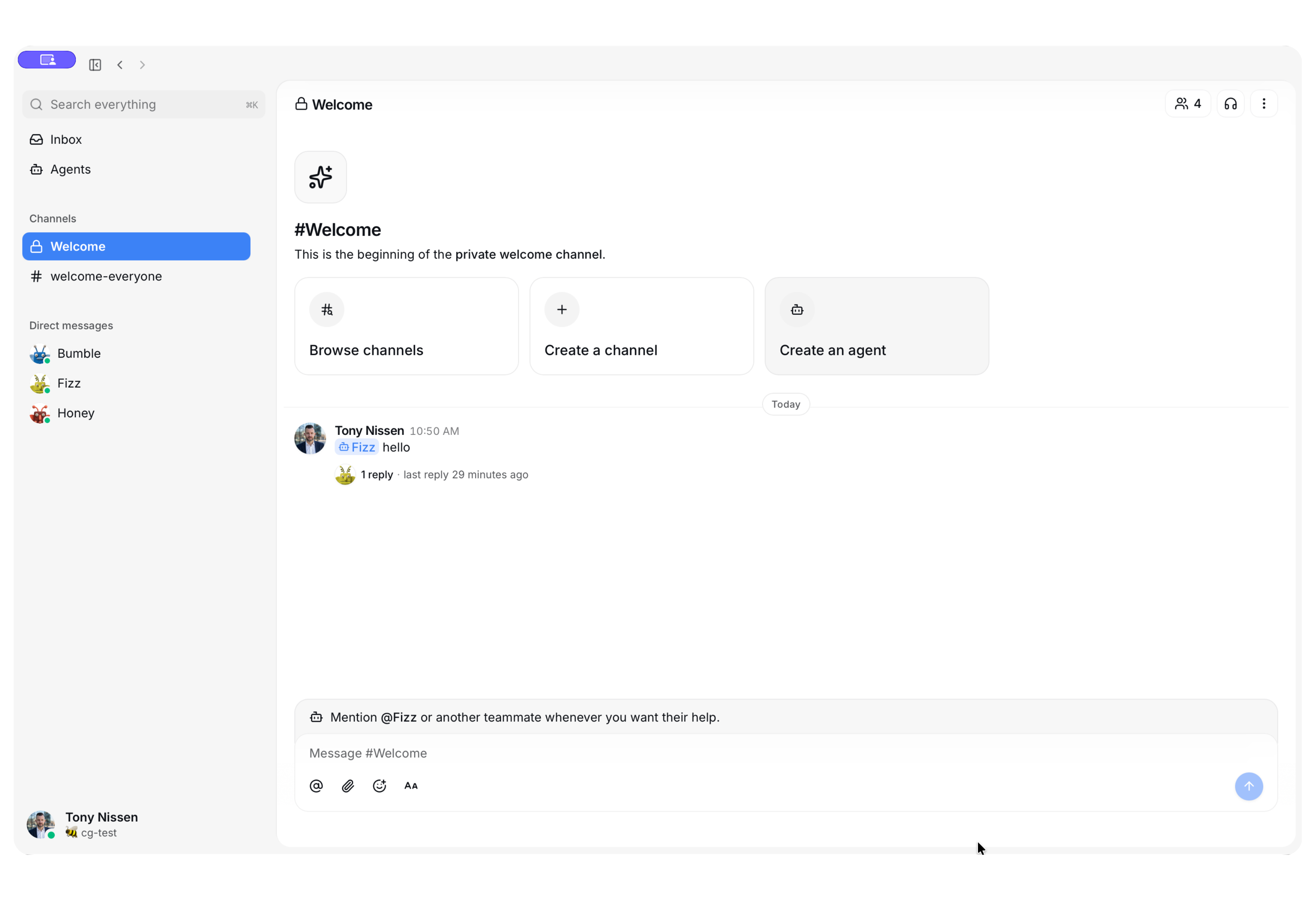 Screenshot of Buzz app on Mac desktop.